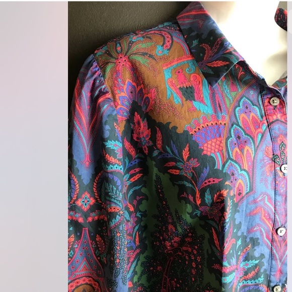 New J.CREW Ratti Print Puff Sleeve Button Down Top Italian Fabric Plus Sized - Picture 7 of 14